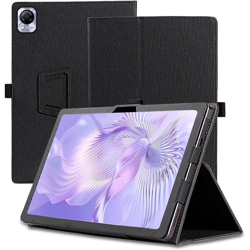 Funda Inteligente De Pu Blackview Mega 1 Con Soporte Negro