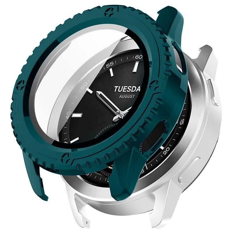 Funda Pc + Cristal Templado Xiaomi Watch S3 Verde Oscuro