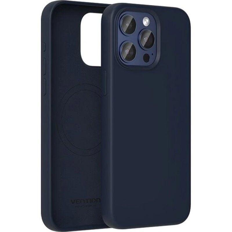 Funda Silicona Con Magsafe Vention Kufl0-20 Compatible Con Iphone 15 Plus Azul Medianoche
