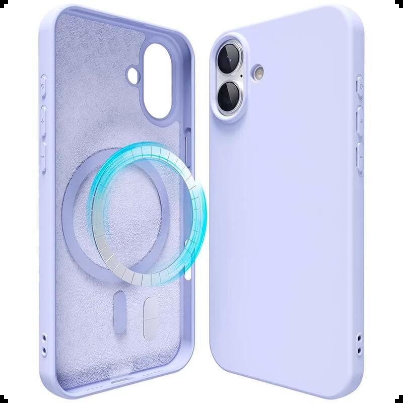 Funda Suave Compatible Con Magsafe Para Apple Iphone 16 6.1 Lavanda