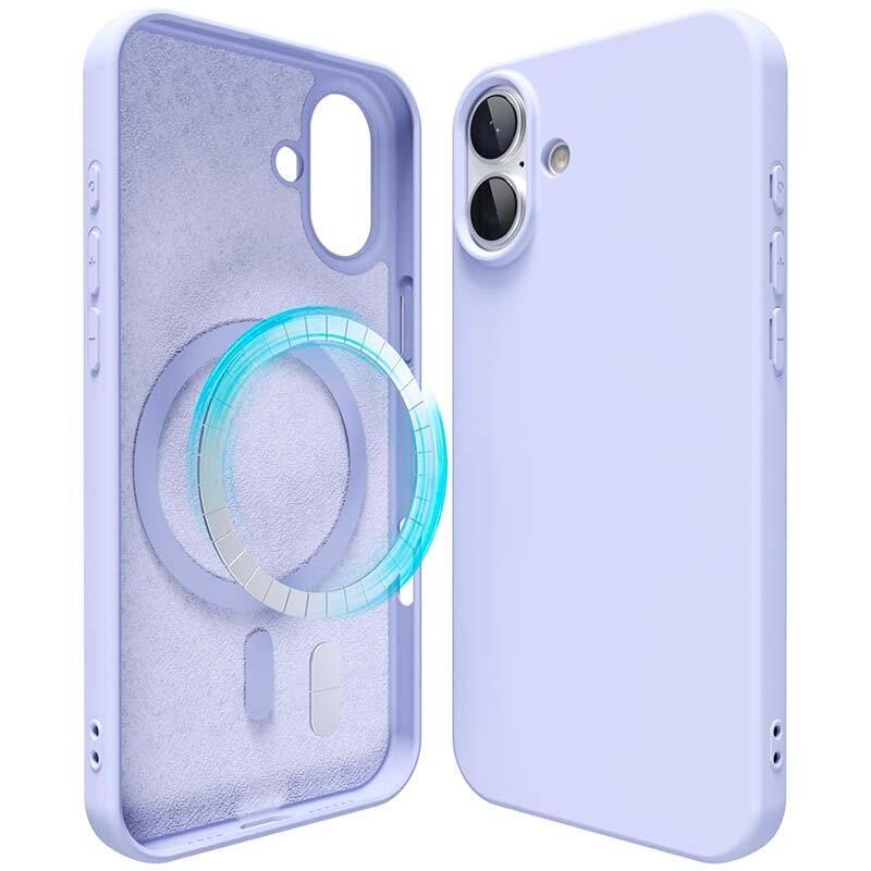 Funda Suave Compatible Con Magsafe Para Apple Iphone 16 Plus Lavanda