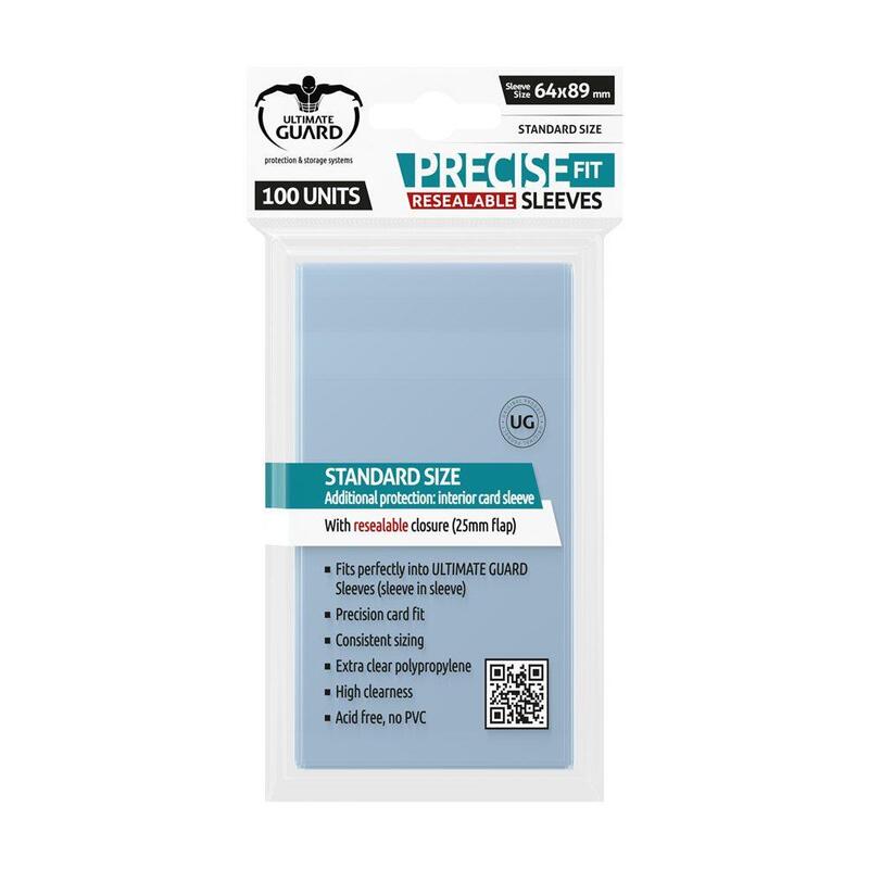 Fundas Transparentes De Cartas Ultimate Guard Precise Fit Cierre Reutilizable Tamaño Estándar 100 Unidades