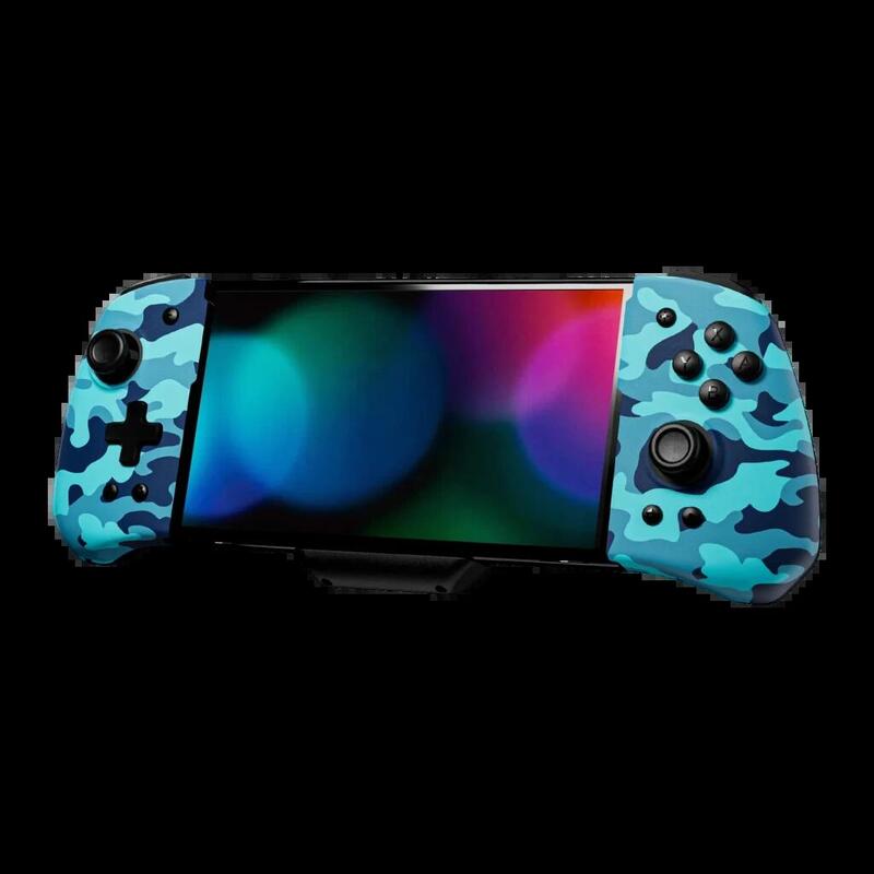 Funlab Luminpad Wireless Gripcon Camuflaje Azul Para Switch/Switch Oled Botones Programables Mando Inalámbrico