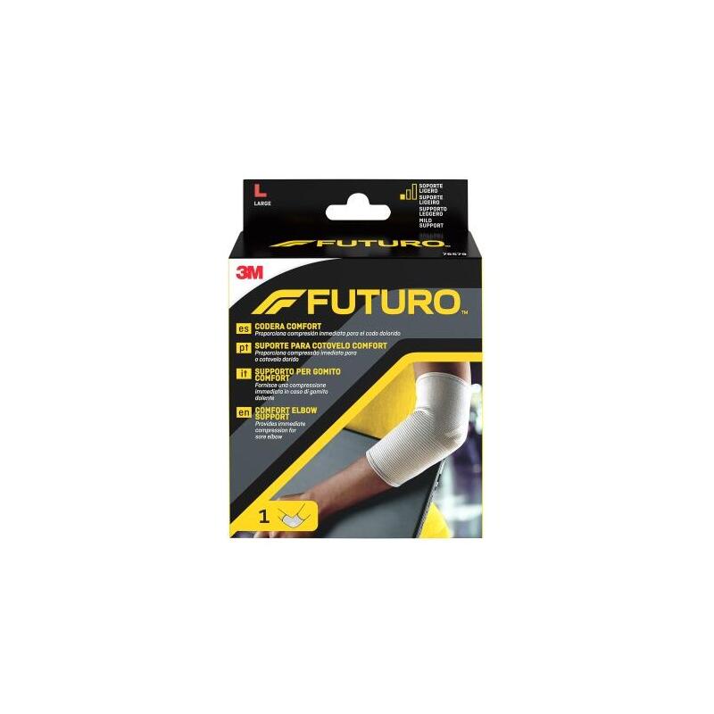 Futuro Comfort Codera - Talla L (28 - 30.5cm) - Transpirable - Elastico - Anatomico - Gris