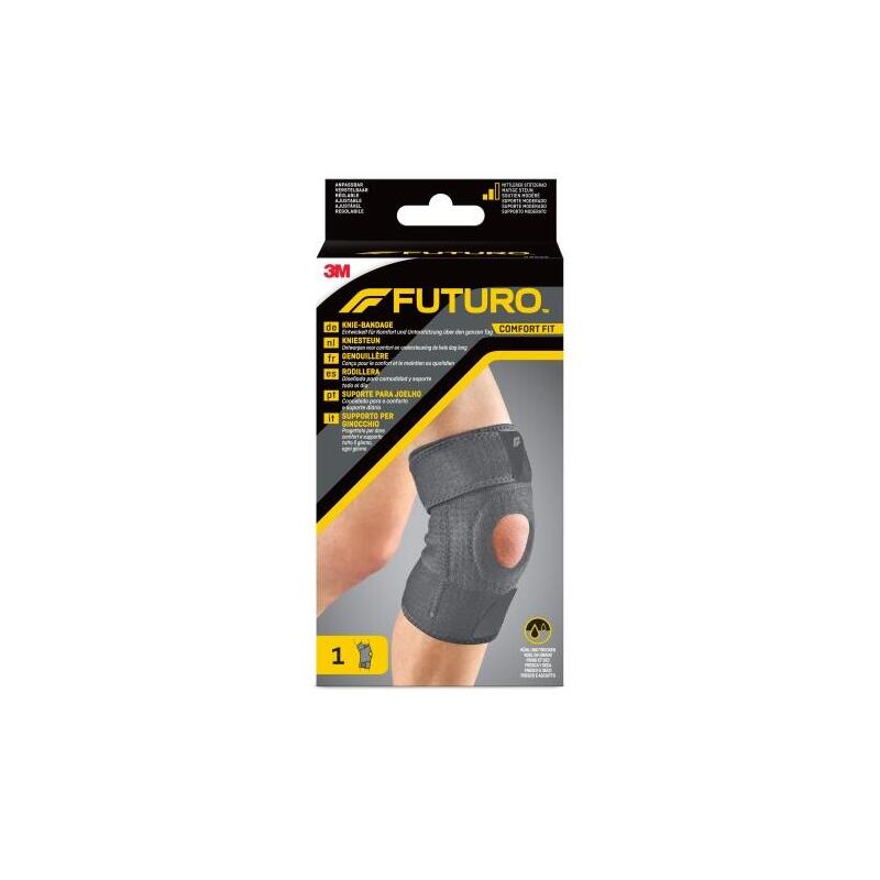 Futuro Comfort Rodillera - Ajustable (27.9 - 55.9cm) - Transpirable - Aisla La Humedad - Elastico - Gris Oscuro