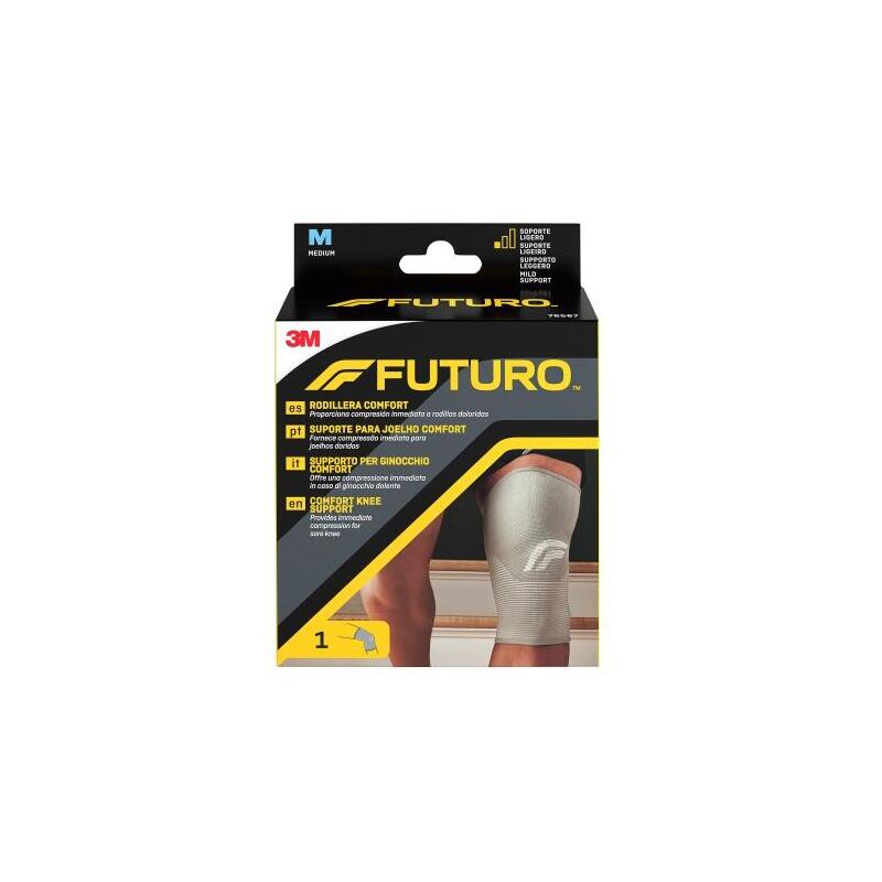 Futuro Comfort Rodillera - Talla M (36.8 - 43.2cm) - Transpirable - Elastico - Gris