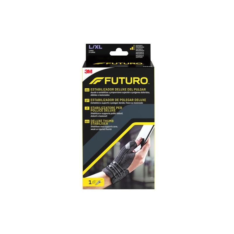 Futuro Deluxe Estabilizador Del Dedo Pulgar - Talla L/Xl (16.5 - 20.3cm) - Transpirable - Negro