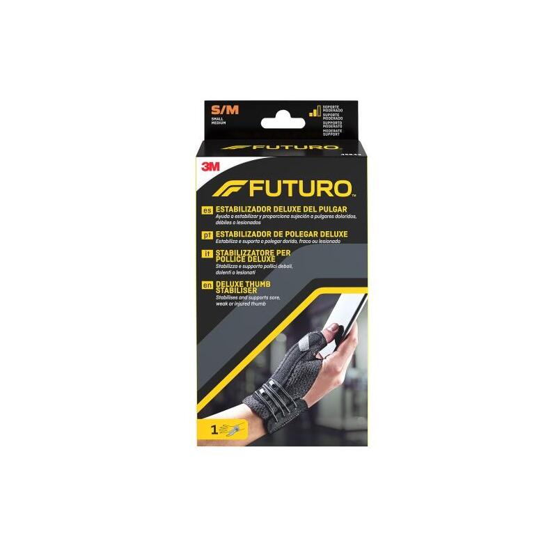 Futuro Deluxe Estabilizador Del Dedo Pulgar - Talla S/M (12.7 - 16.5cm) - Transpirable - Negro