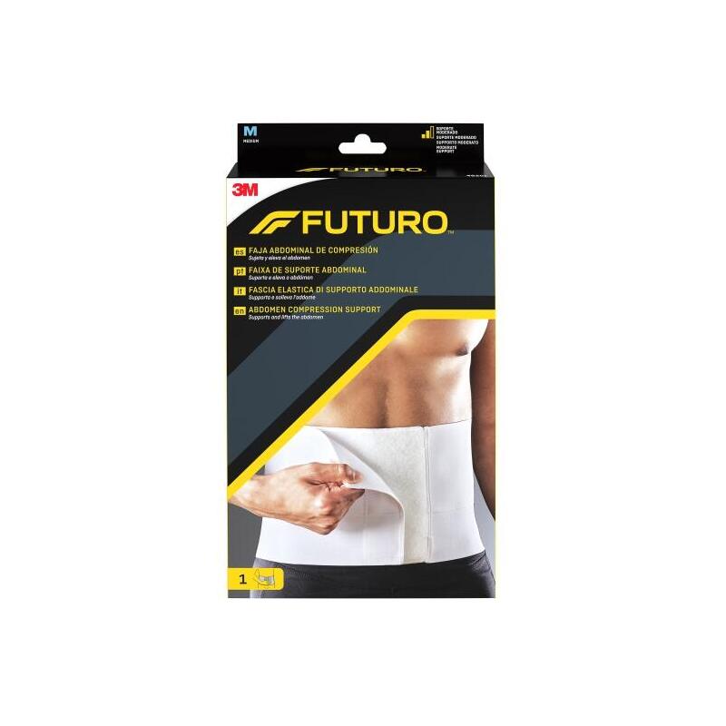 Futuro Faja Abdominal De Compresion - Talla M (81.3 - 106.7cm) - Forma Anatomica - Transpirable - Blanco