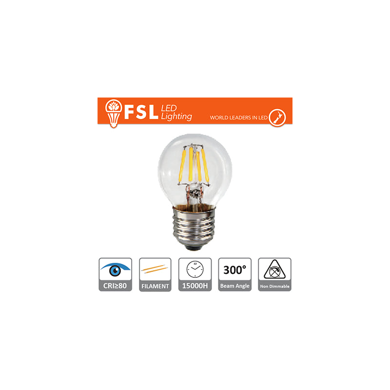 G45 - 4w 2700k 400lm >300º 45x75mm Cri80 E27 15.000h