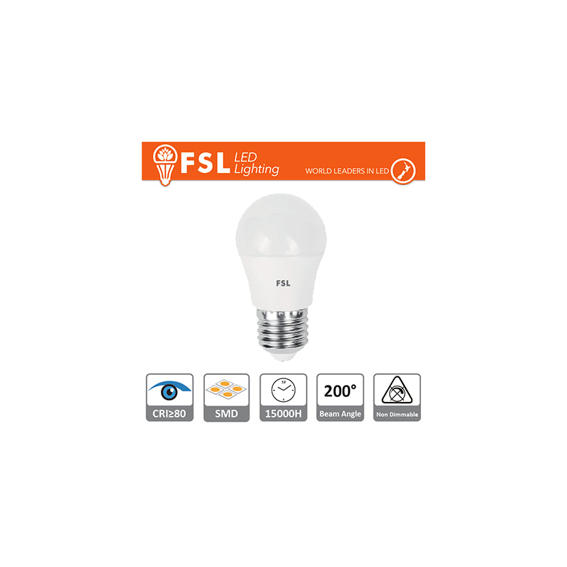 G45 - 5,5w 6500k 480lm >180º 45x83mm Cri80 E27 15.000h
