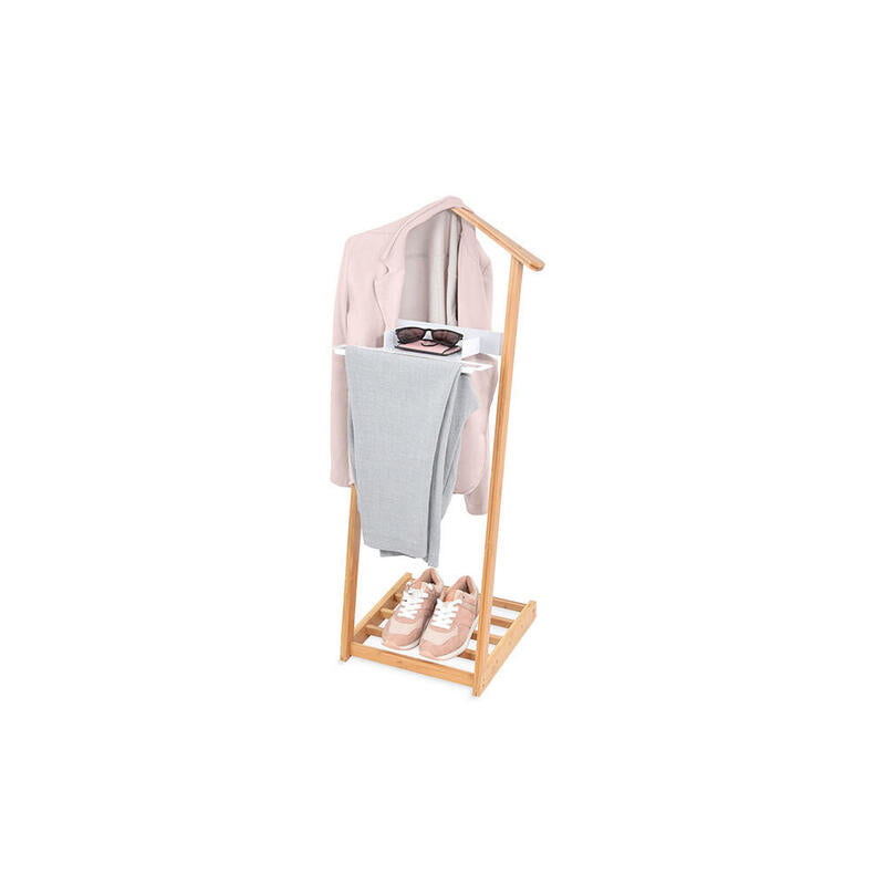 Galan De Noche Bambu Con Repisa Para Zapatos 43,5x34x102cm