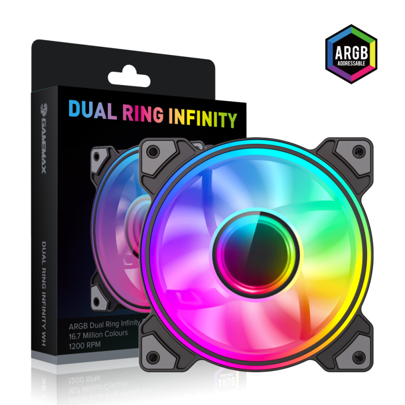 Gamemax Case Fan Dual Ring Infinity Black