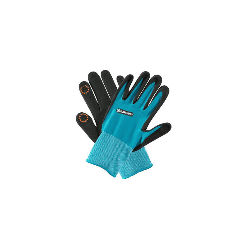 Gardena 11510-20, Guantes De Jardinero, Negro, Azul, S, Sml, Elastano, Nitrilo, Poliéster