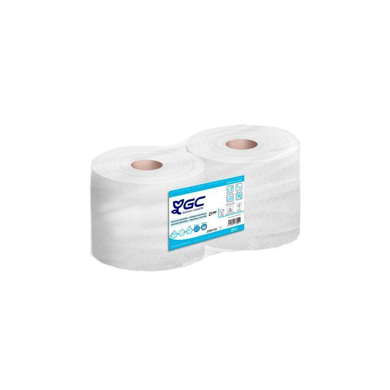 Gc Bobina Industrial Gofrado Celulosa 2 Capas 1500/450m Pack 2u Blanco