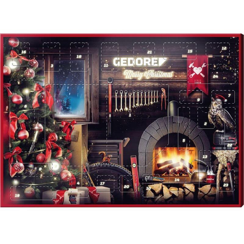 Calendario De Adviento Rojo Gedore 2024, Edición Limitada, Conjunto De Herramientas Negras/Rojos, 33 Partes, 1/4 " R49013033