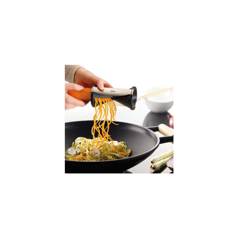 Gefu Spirelli Rebanadora Manual Negro, Plata Plástico, Acero Inoxidable
