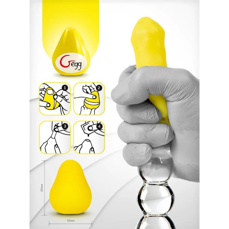 G-Vibe - Huevo Masturbador Texturado Reutilizable Amarillo