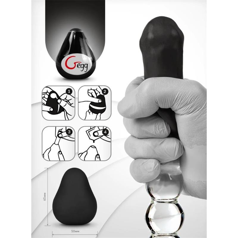 G-Vibe - Huevo Masturbador Texturado Reutilizable Negro