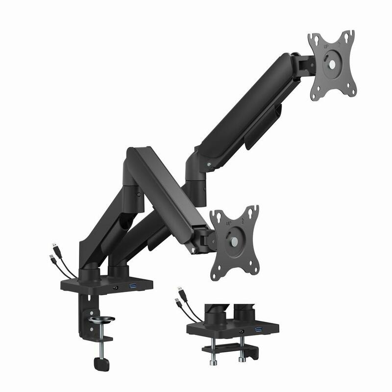 Gembird Adjustable Desk 2-Display Mounting Arm With Usb Ports 17-32inch