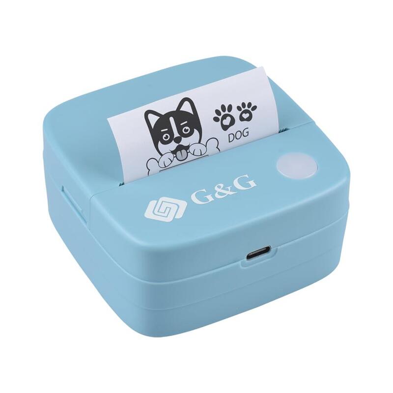 G&G Mini Thermodrucker Ga-Sd001bl Azul Claro - Incluye. 4 Rollen