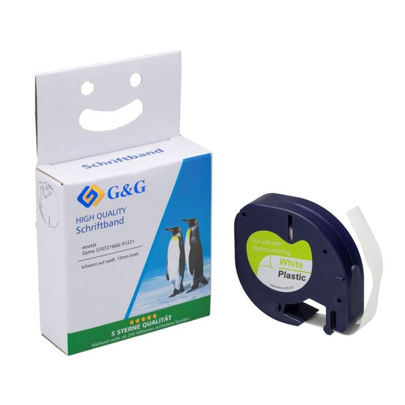 G&G Schriftband 12mm X 4m Sw-Ws Komp. M. Dymo S0721660/ 91221