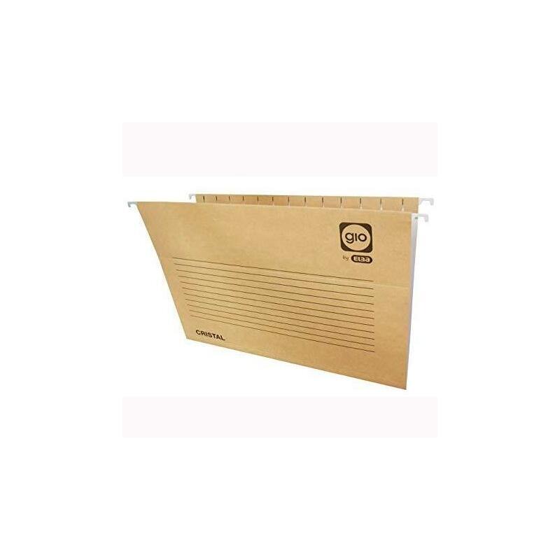 Gio Carpeta Colgante Visor Superior Cristal Kraft Bicolor Cartulina A4 Con Etiquetas -25u-