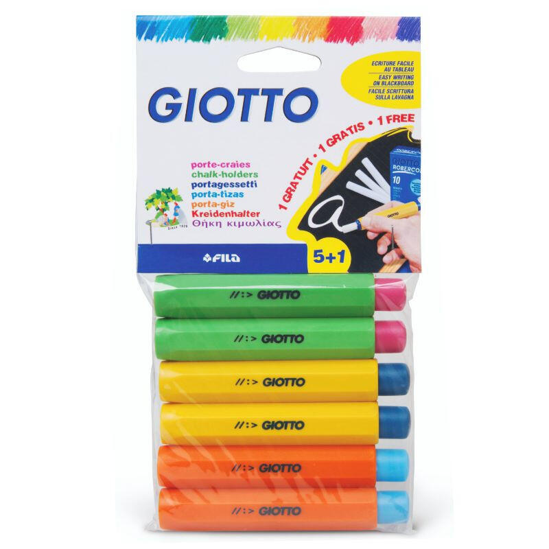 Giotto Portatizas De Plástico Colores Blíster 5+1