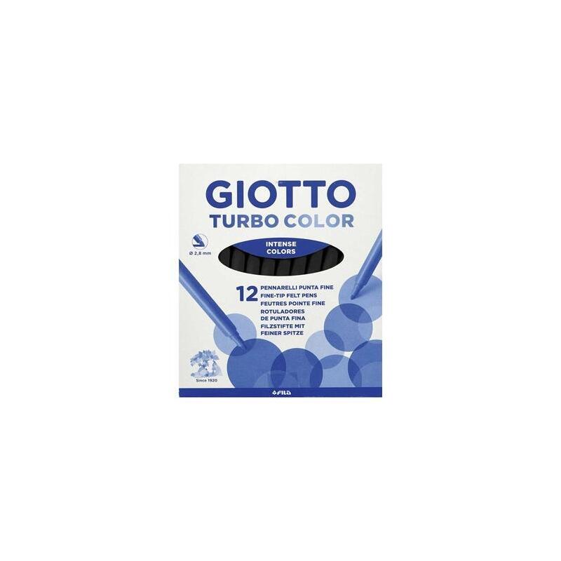 Giotto Rotuladores De Colores Turbo Color Estuche De 12 Negro