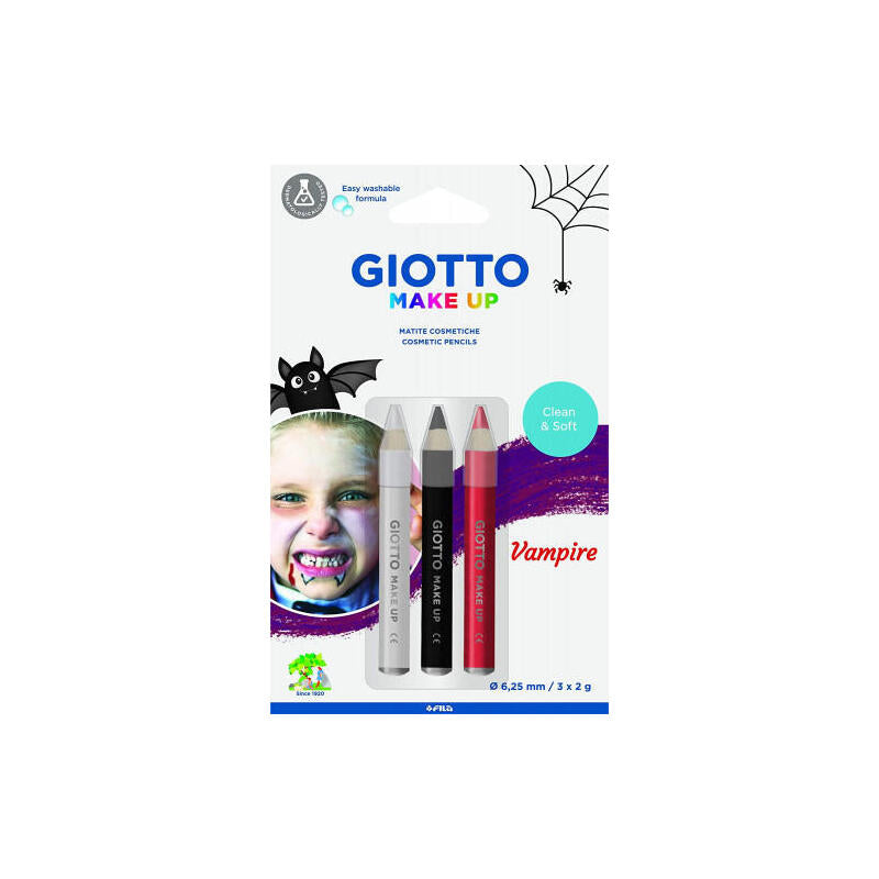 Giotto Set Lápices Cosméticos Vampiro Unisex Para Niños Colores Surtidos -Blister De 3u-