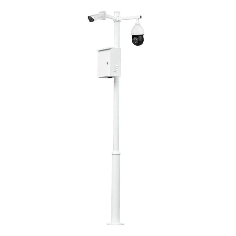 Global Kit-Baculo-45-Blanco Báculo Desmontable De 4,5m De Altura En Acero Galvanizado De Color Blanco Con Soporte Para Cámara Y Speed Dome