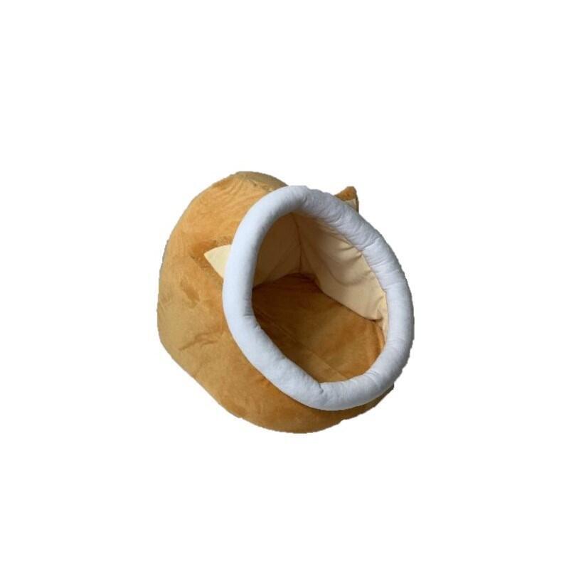 Go Gift Cama Para Gatos - Amarillo-Blanco - 40x45x34 Cm