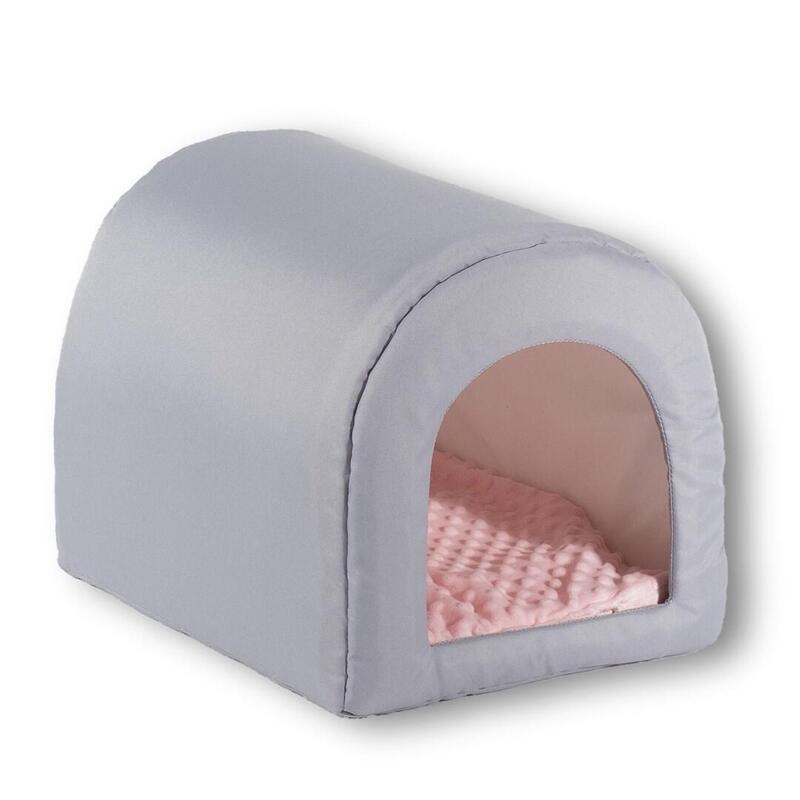 Go Gift Cama Para Perros Y Gatos - Gris Claro - 40 X 33 X 29 Cm