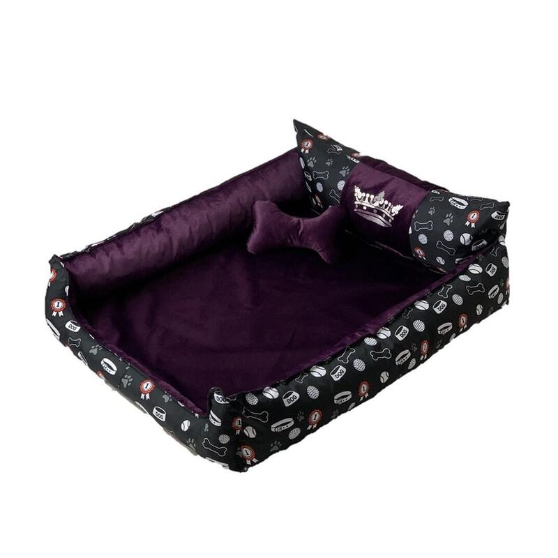 Go Gift Cama Para Perros Y Gatos Xl - Morada - 100x90x18 Cm