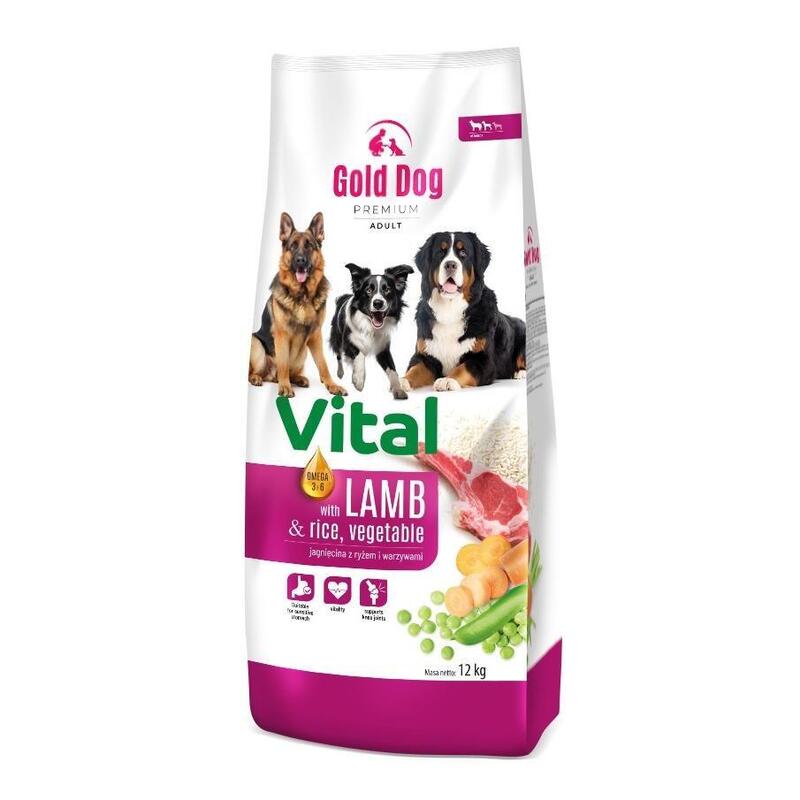 Gold Dog Premium Vital Cordero Y Arroz - Alimento Seco Para Perros - 12kg