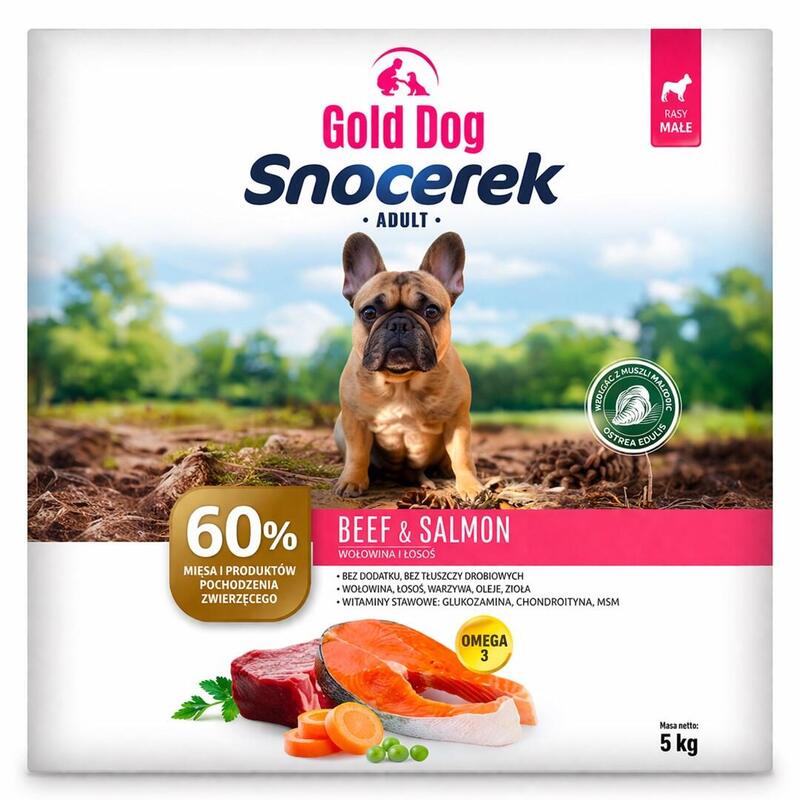 Gold Dog Snocerek Carne De Res Y Salmón - Alimento Seco Para Perros - 5kg