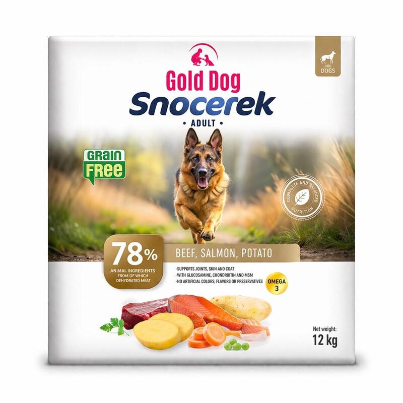 Gold Dog Snocerek Grain Free Carne De Res Y Salmón, Patata - Alimento Seco Para Perros - 12kg