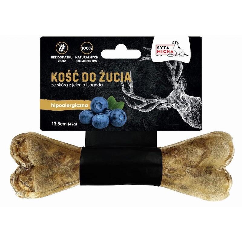 Golosina Para Perro Syta Micha Hueso De Piel De Ciervo Y Bayas 13,5 Cm