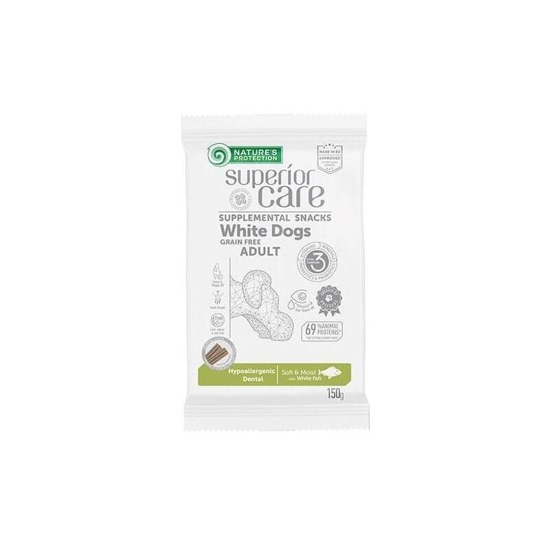 Golosina Para Perros Nature'S Protection Sc White Dogs Grain Free Adult Hipoalergénico Dental Whitefish 150 G