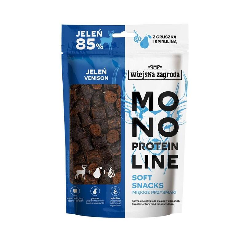 Golosina Para Perros Wiejska Zagroda Línea Monoproteica Snacks Blandos Ciervo 115g