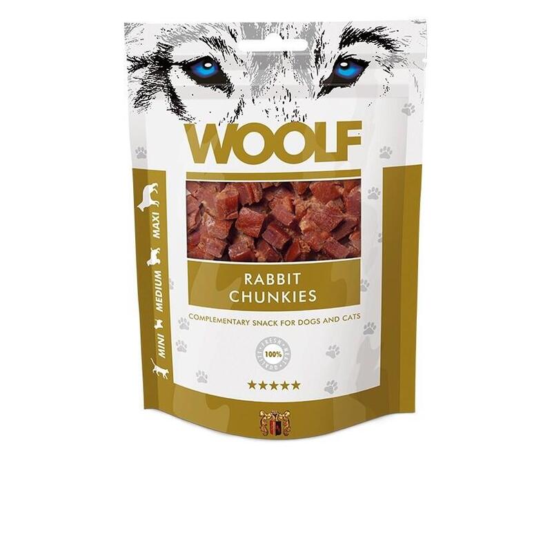 Golosinas Para Perros Y Gatos Woolf Rabbit Chunkies 100 G