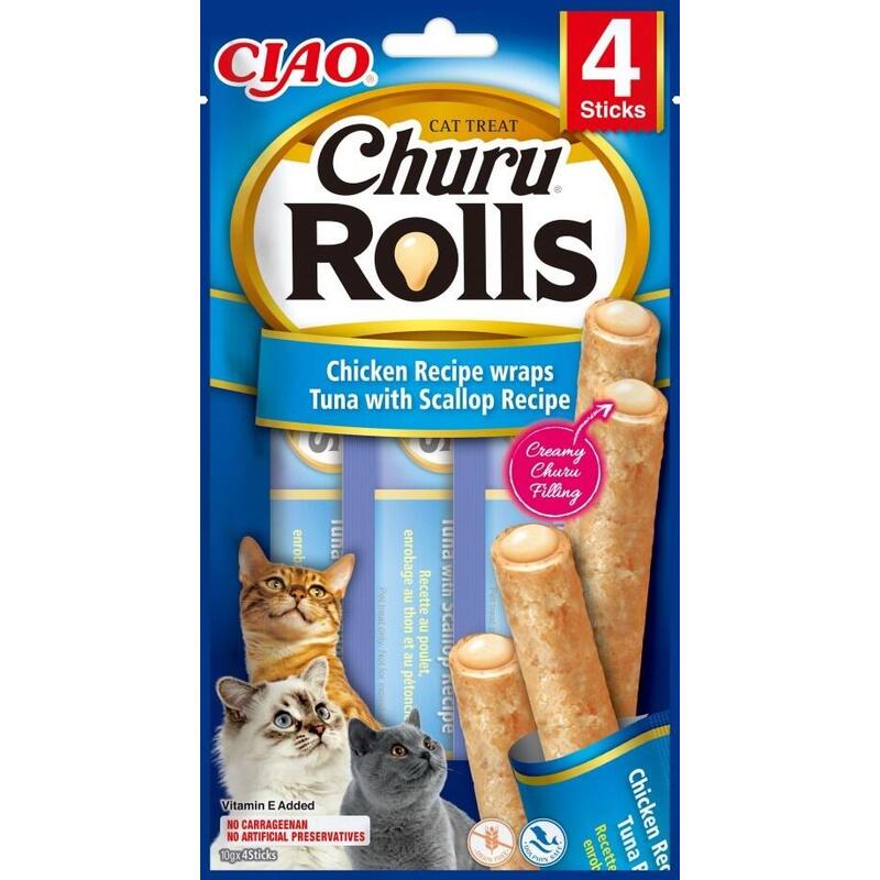 Goma Para Gatos Inaba Churu Rolls Chicken Recipe Wraps Tuna With Scallop Recipe 4x10 G