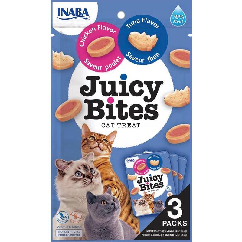 Goma Para Gatos Inaba Juicy Bites Chicken And Tuna 3 X 11g