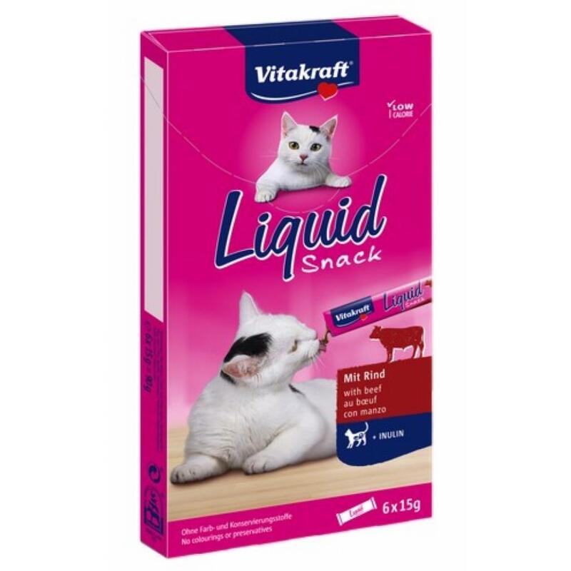 Goma Para Gatos Vitakraft Cat Liquid-Snack With Beef 6 X 15g