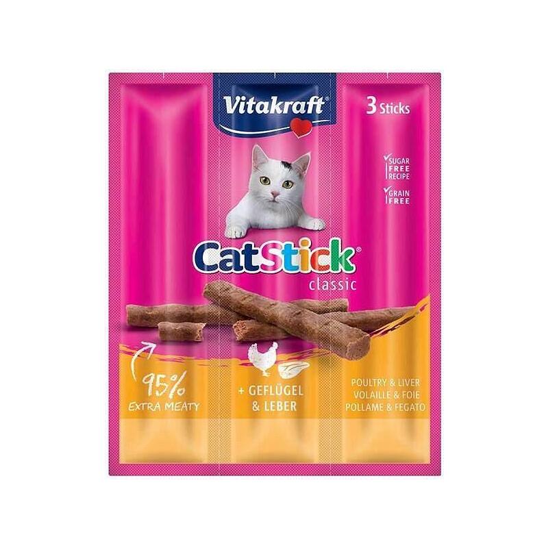 Goma Para Gatos Vitakraft Catstick Mini With Poultry And Liver 3 Piezas