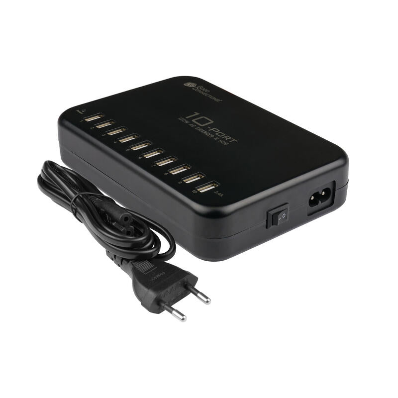 Good Connections Estación De Carga Rápida Usb 120 Vatios, 10 Puertos Negro,