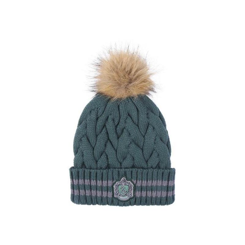 Gorro Tricot Pompom Harry Potter Slytherin Dark Green Talla U