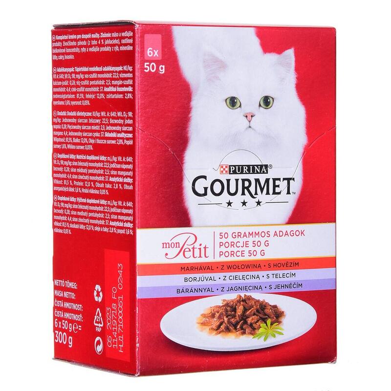 Gourmet Mon Petit Meat Mix - Comida Húmeda Para Gatos - 6 X 50 G