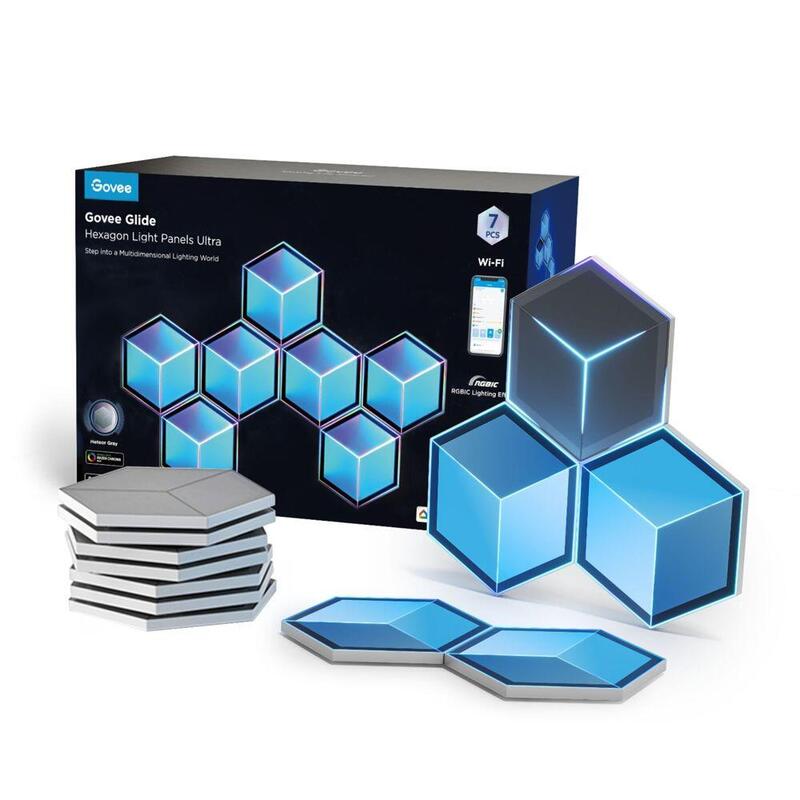 Paneles De Luz Hexágono Govee Glide Ultra 7-Pack, Led Light Grey H606ac81