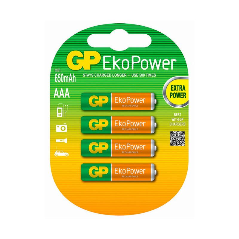 Gp Pila Recargable Lr03 Aaa 1.2v Ni-Mh 650mah Blister De 4 Unidades